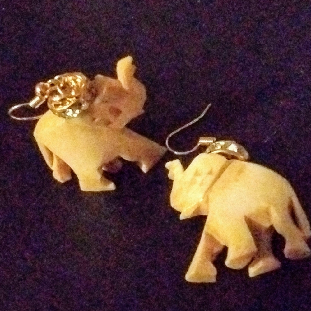 Ivory Elephant Earrings